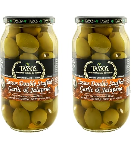 Amazon.com : Tassos Double Stuffed Jalapeno And Garlic Super